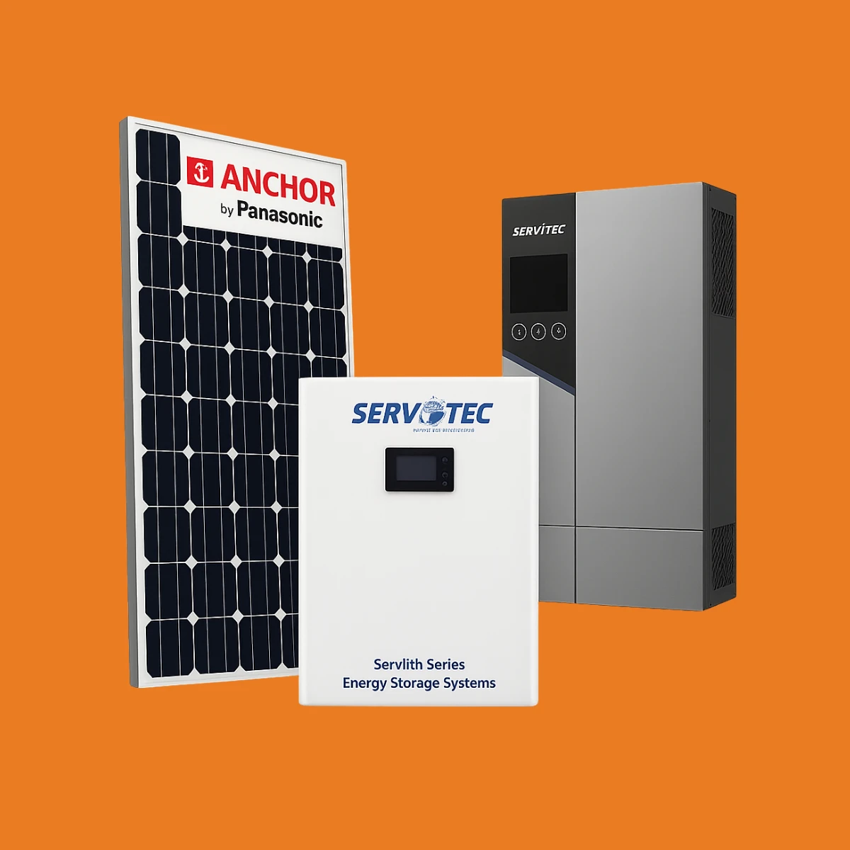 3 KW Panasonic-Servotec Hybrid Solar System