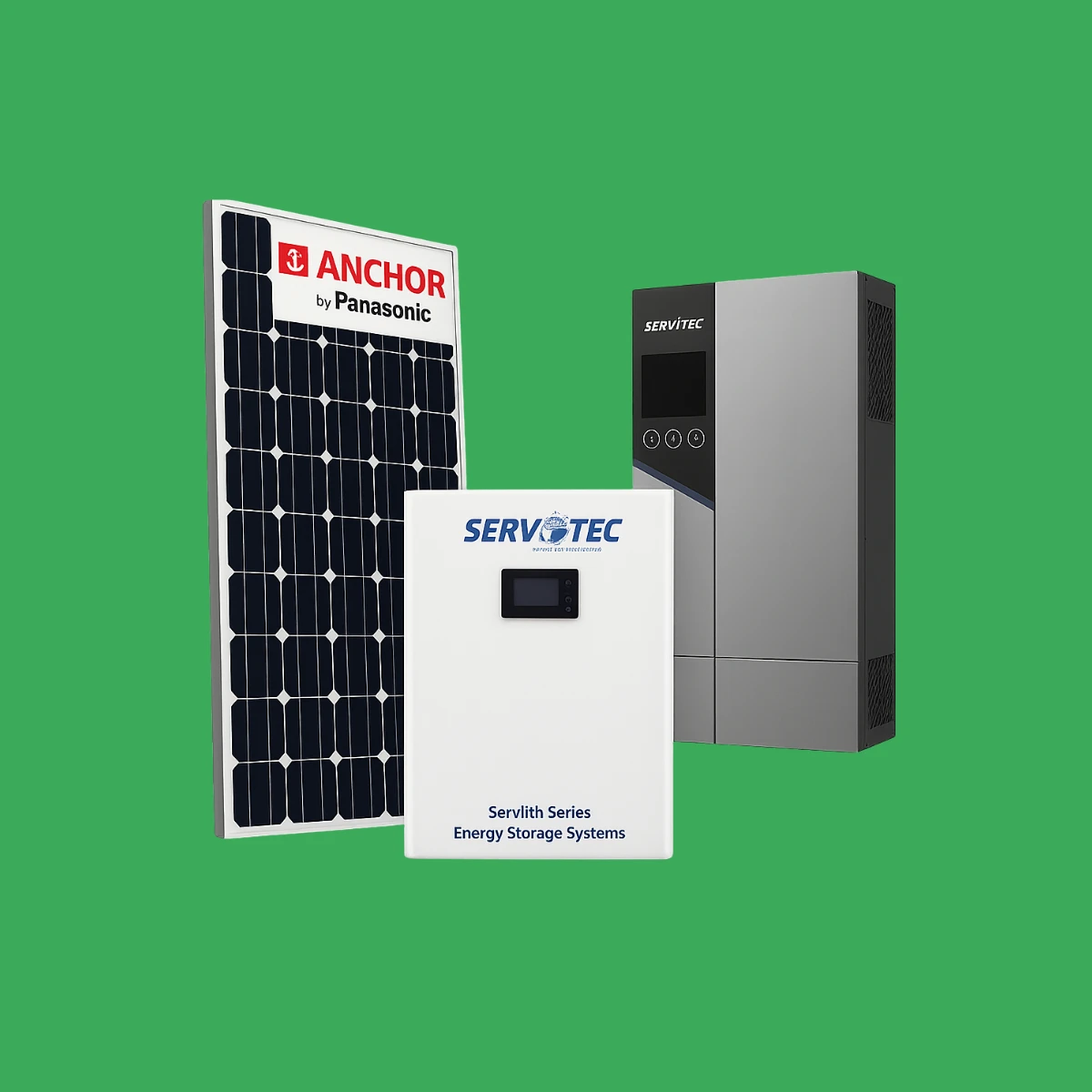 5 KW Panasonic-Servotec Hybrid Solar System