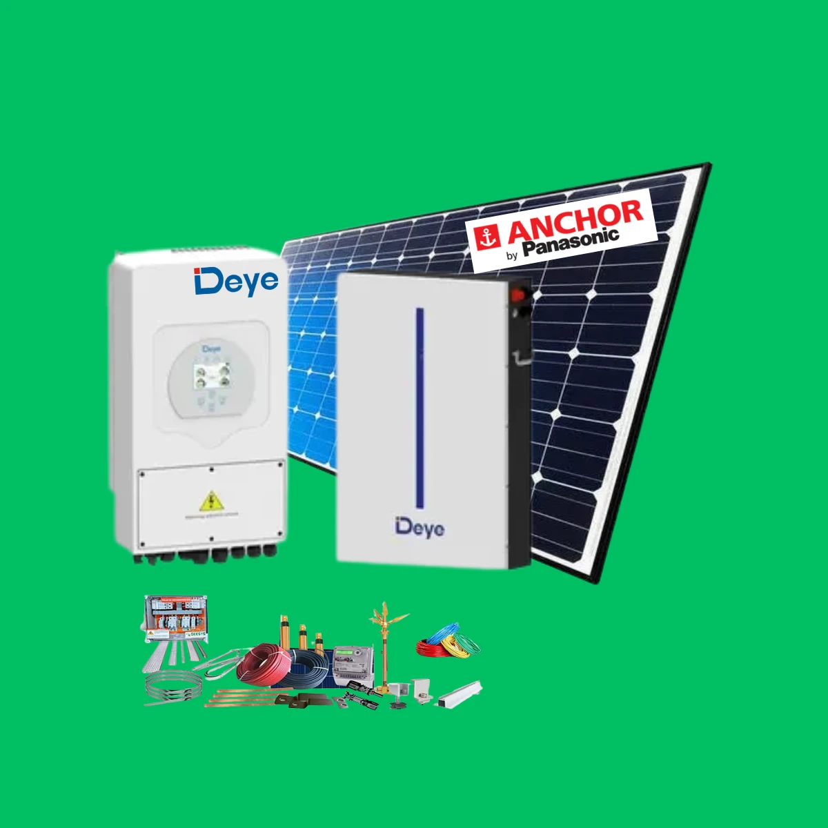 5 KW Panasonic-Deye Solar Hybrid System