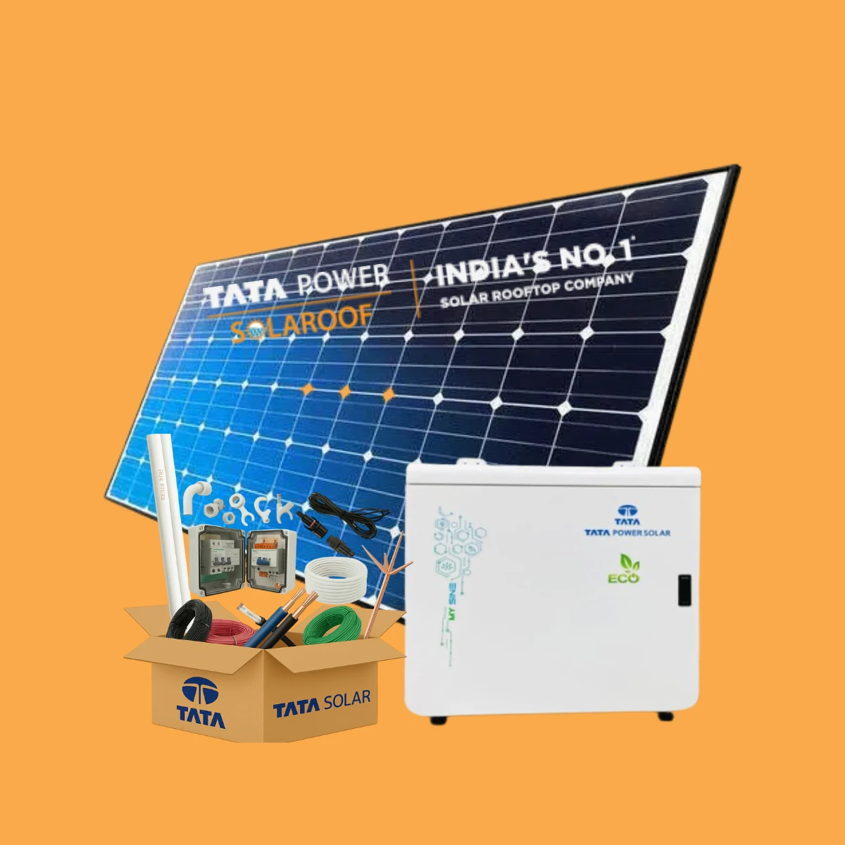 3 KW Tata Hybrid Solar System
